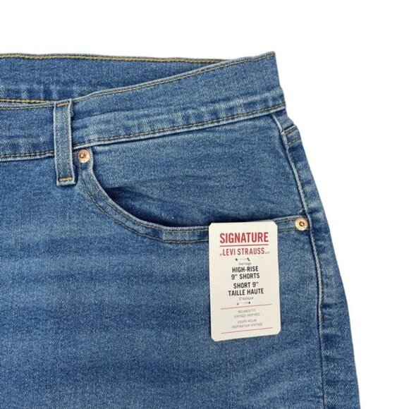NWT Signature by Levi Strauss & Co Heritage High-Rise Bermuda Denim Short Sz 24 - Picture 6 of 9